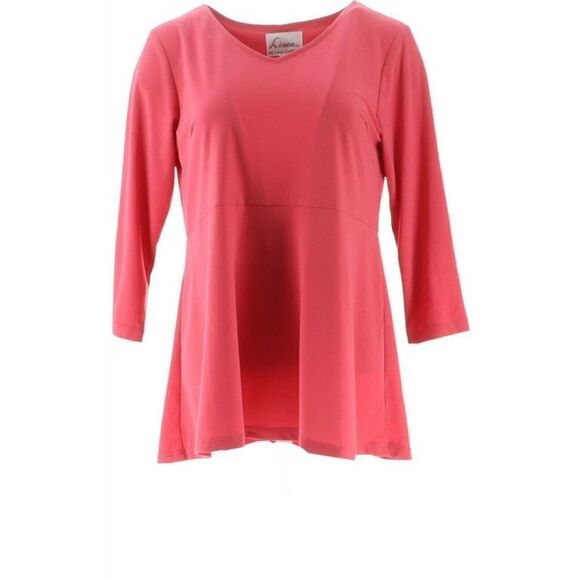 Linea Louis Dell'Olio Moss Crepe Peplum Detail Top - Picture 2 of 5